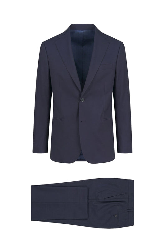 Abito monopetto jacquard in lana merino