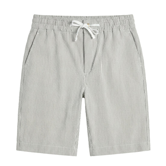 Pinstriped Seersucker drawstring bermuda - MONTEZEMOLO