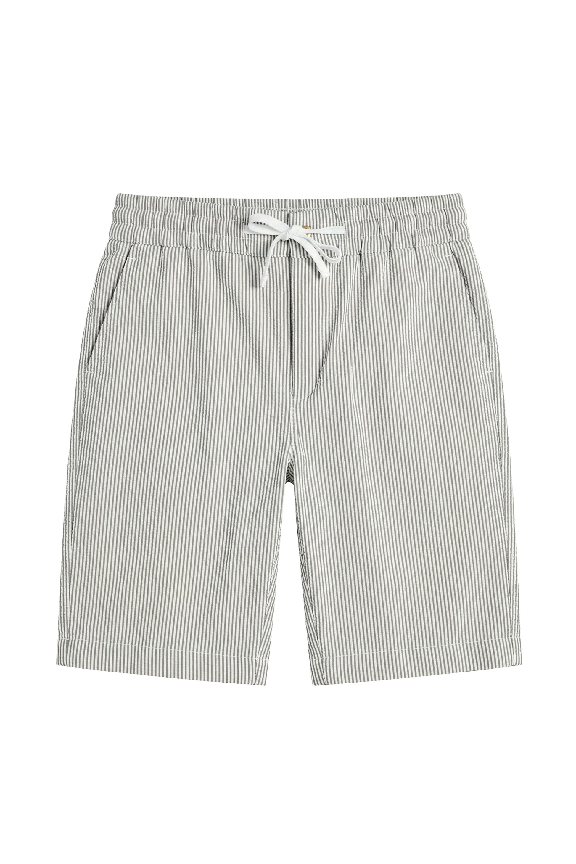 Pinstriped Seersucker drawstring bermuda - MONTEZEMOLO
