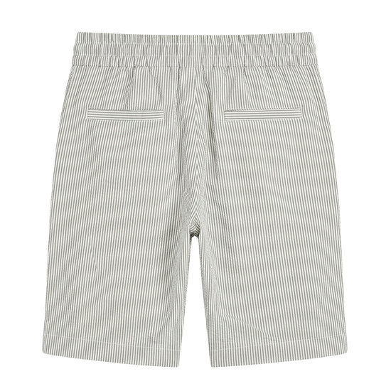 Pinstriped Seersucker drawstring bermuda - MONTEZEMOLO