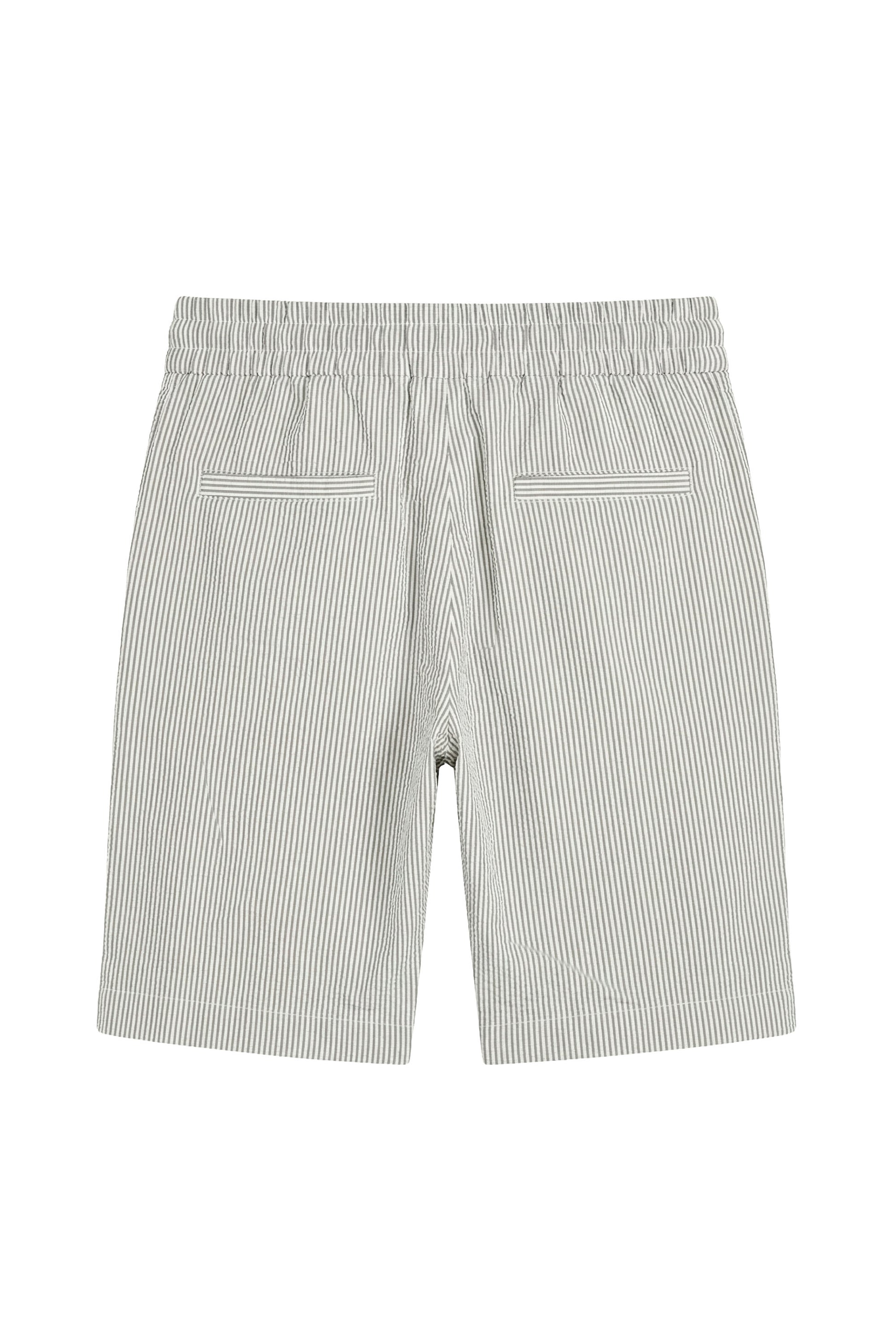 Pinstriped Seersucker drawstring bermuda - MONTEZEMOLO