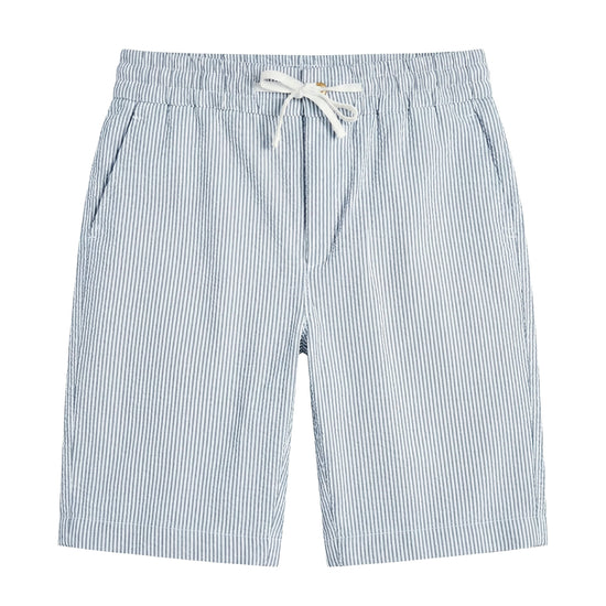 Pinstriped Seersucker drawstring bermuda - MONTEZEMOLO