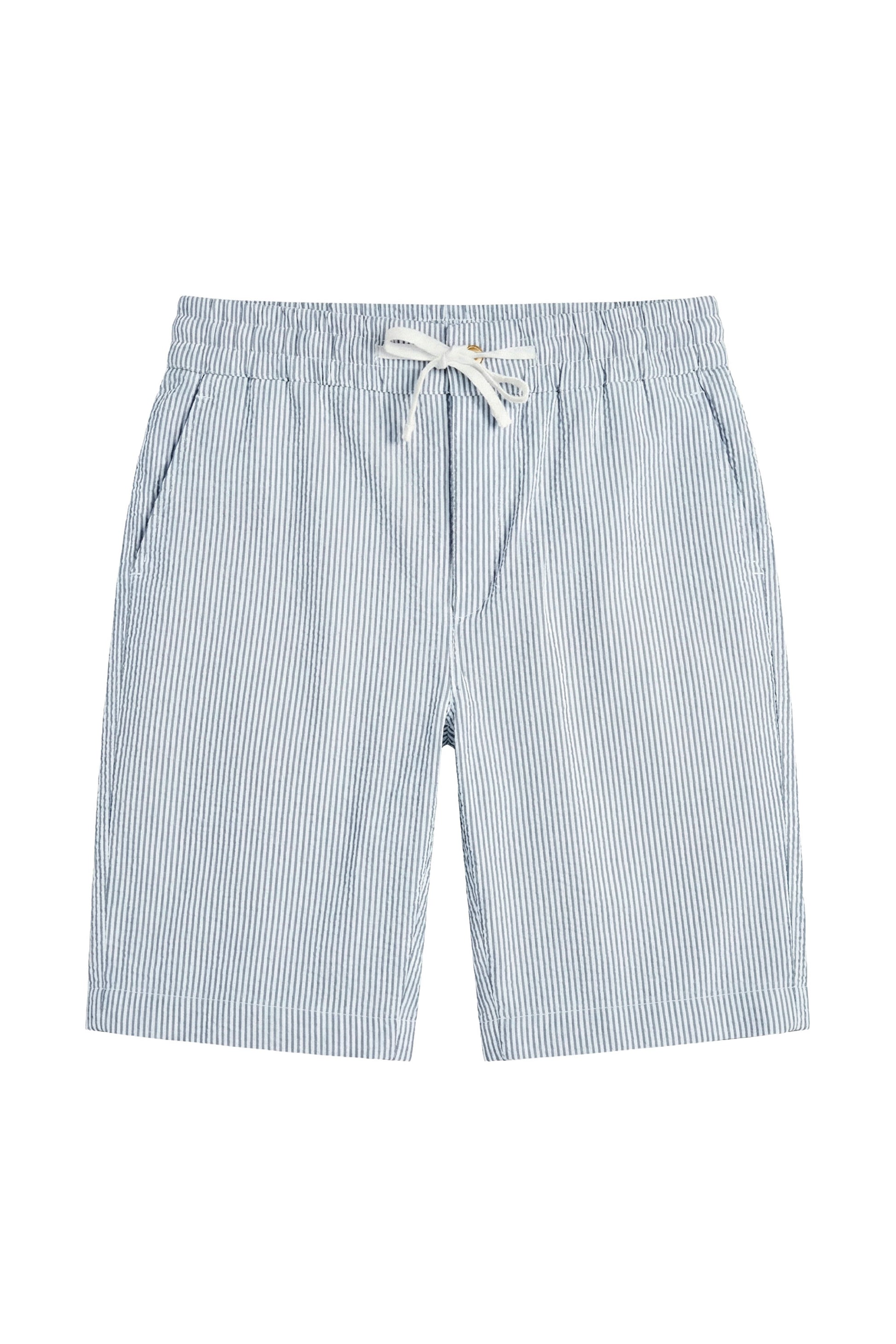 Pinstriped Seersucker drawstring bermuda - MONTEZEMOLO