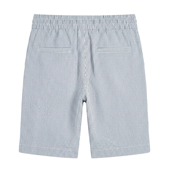 Pinstriped Seersucker drawstring bermuda - MONTEZEMOLO