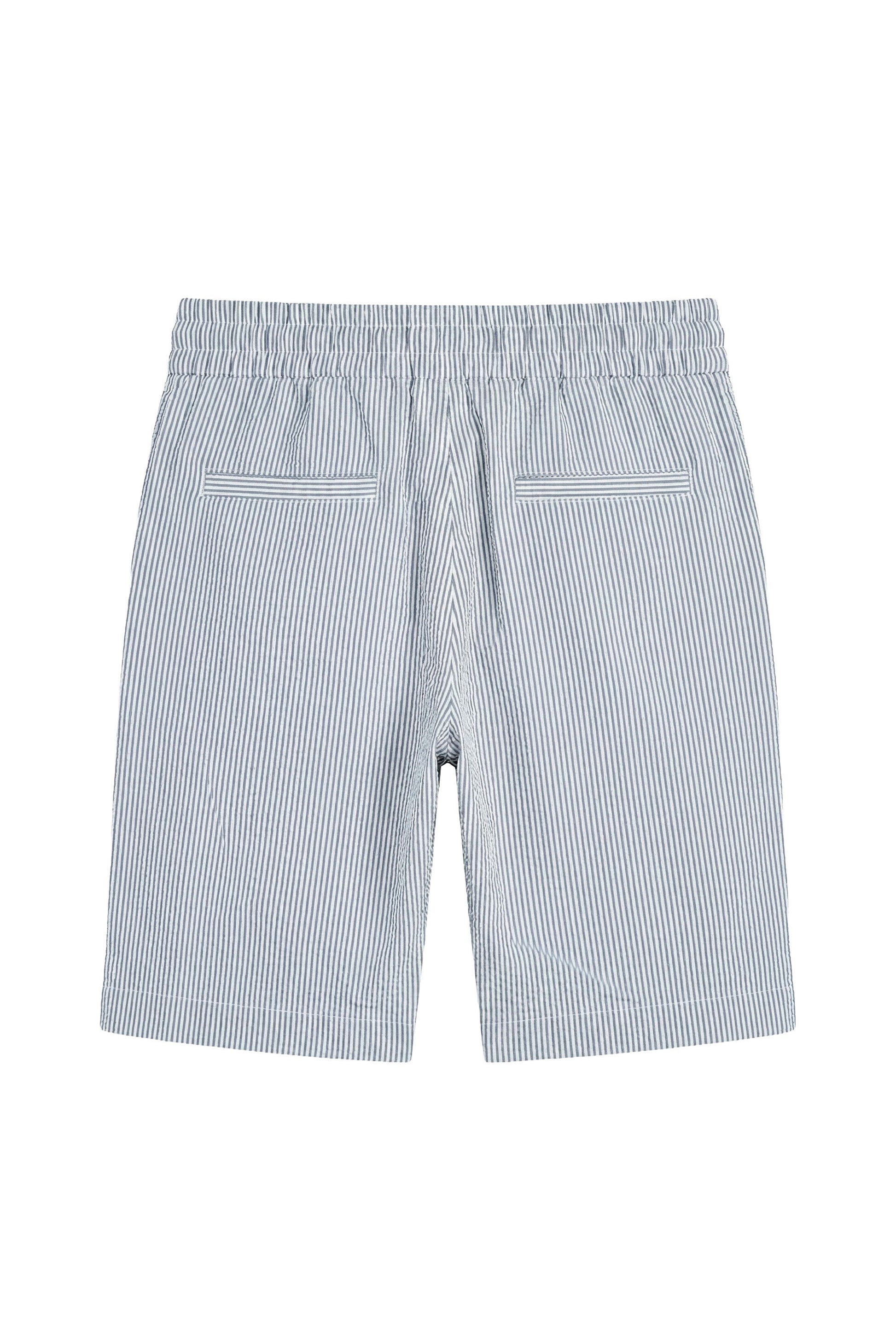 Pinstriped Seersucker drawstring bermuda - MONTEZEMOLO