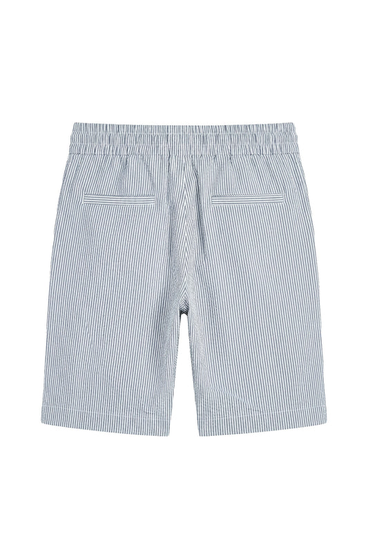 Pinstriped Seersucker drawstring bermuda - MONTEZEMOLO