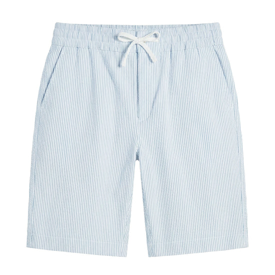 Pinstriped Seersucker drawstring bermuda - MONTEZEMOLO