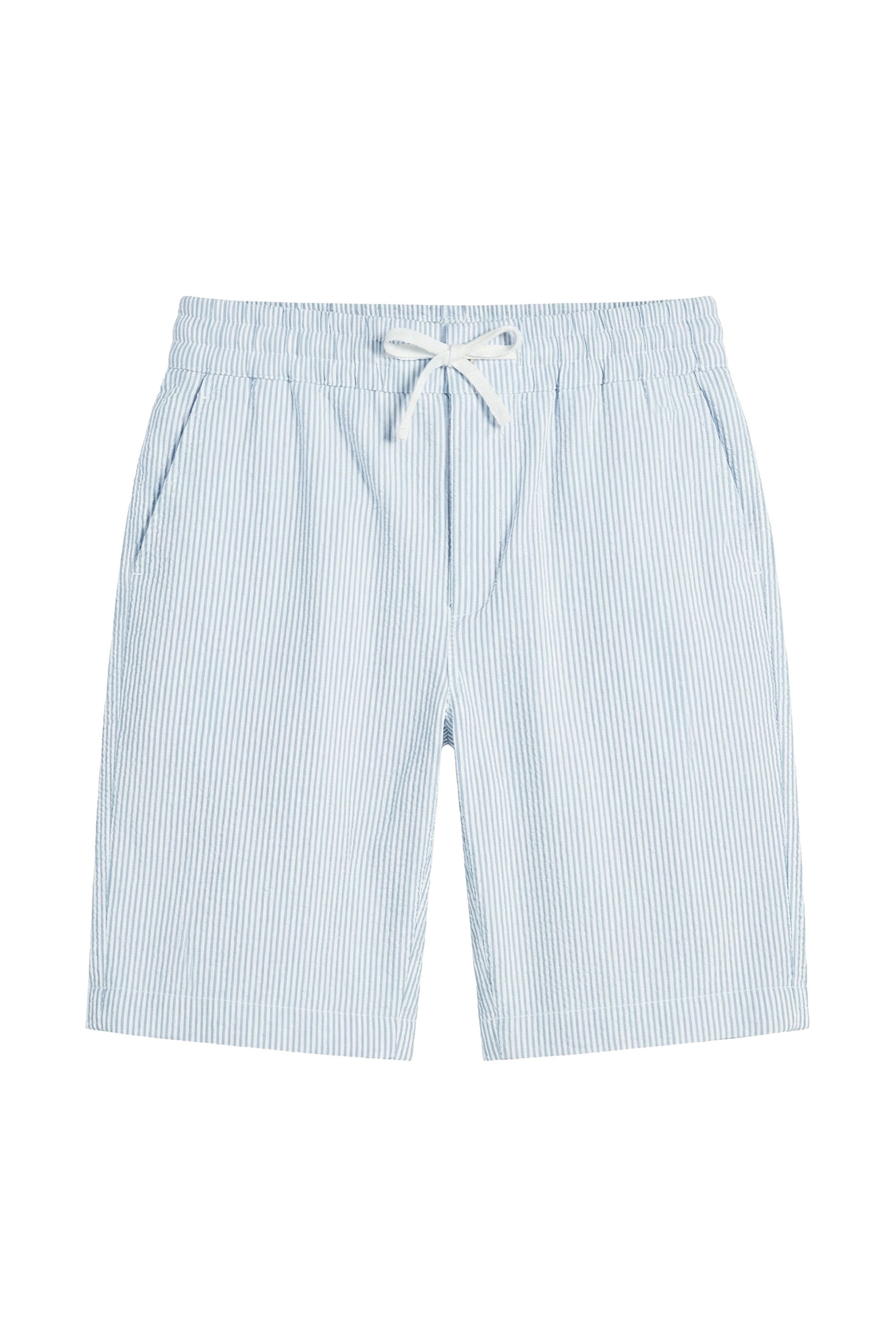 Pinstriped Seersucker drawstring bermuda - MONTEZEMOLO