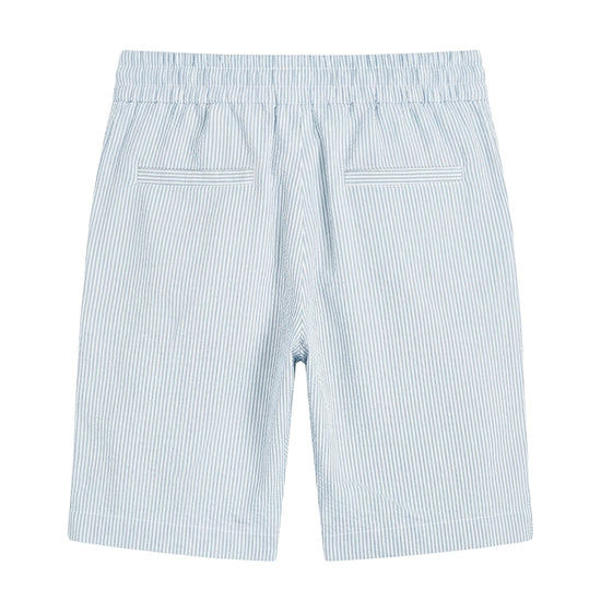 Pinstriped Seersucker drawstring bermuda - MONTEZEMOLO