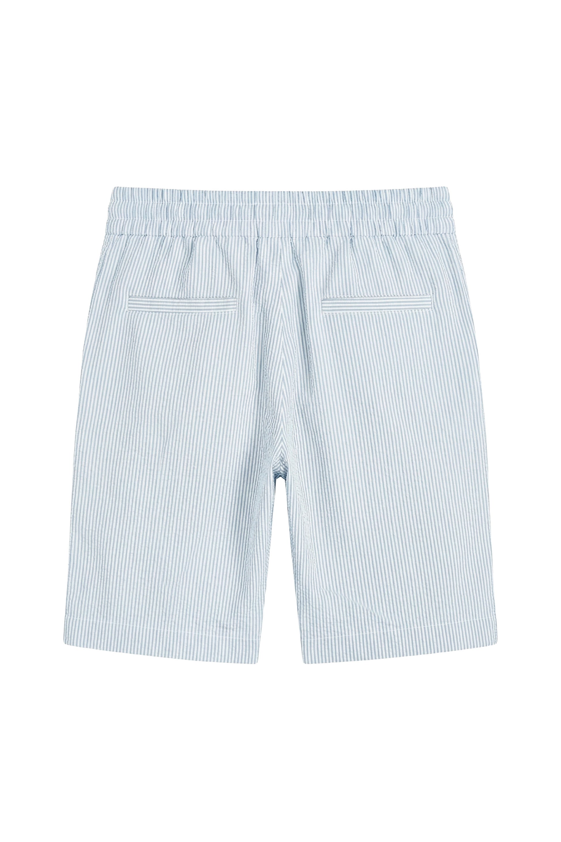 Pinstriped Seersucker drawstring bermuda - MONTEZEMOLO