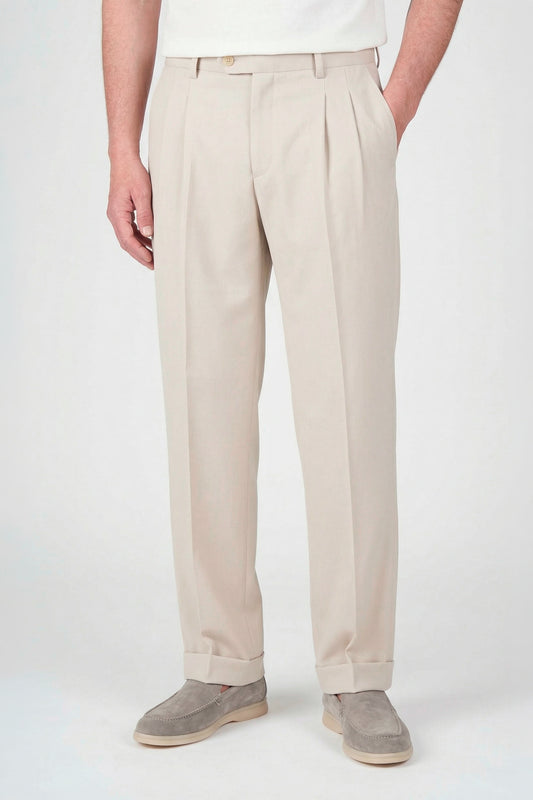 Fresco wool double pleats trousers - MONTEZEMOLO