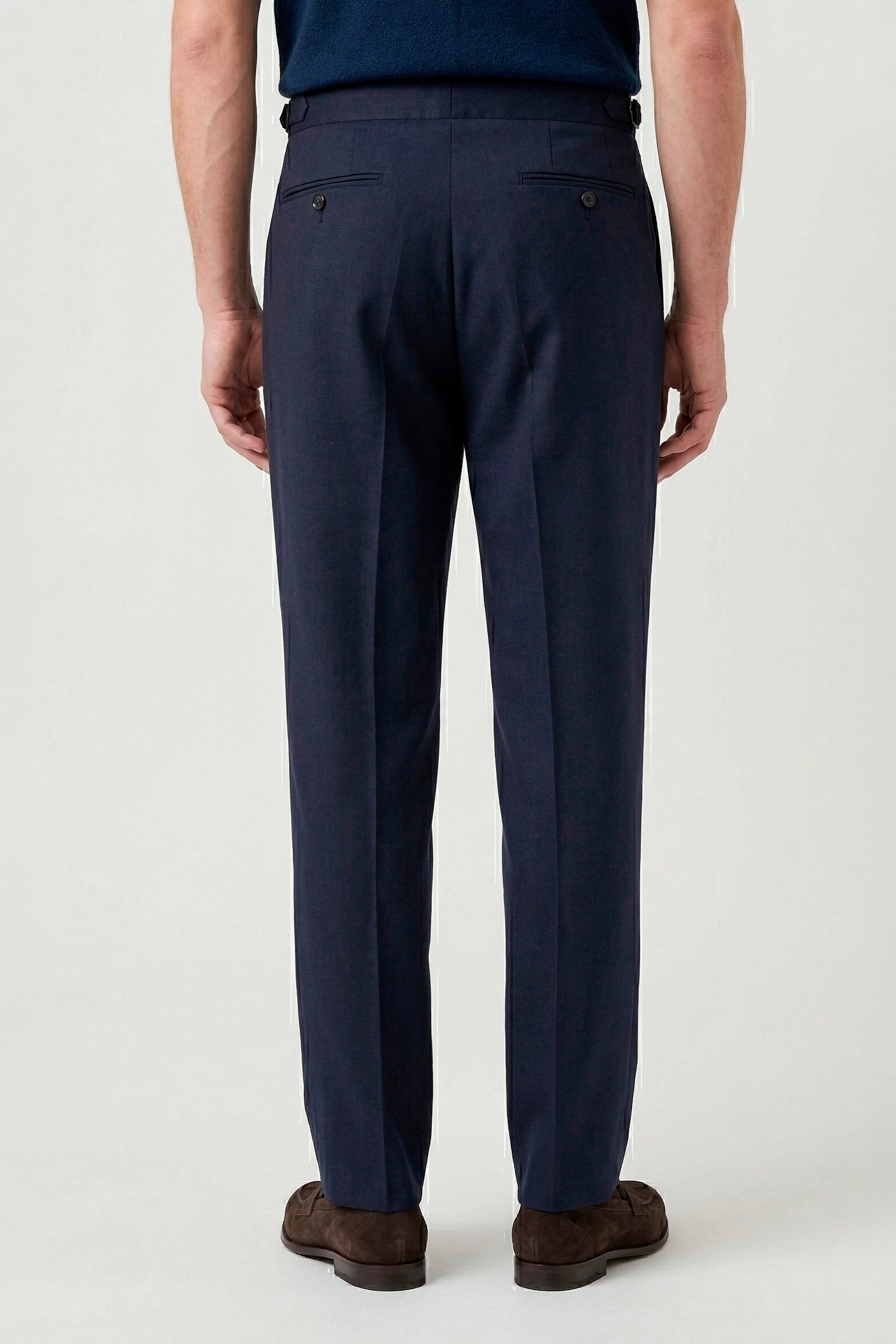 Double pleats Wide-fit fresco wool trousers