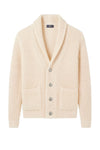 Shawl collar organic cotton rib cardigan