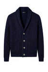 Shawl collar organic cotton rib cardigan