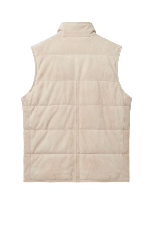 Suede vest with silver-plated buttons