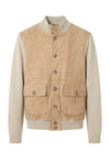 Cardigan jacket with suede front