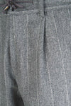 Pinstripe Wool Drawstring Trousers