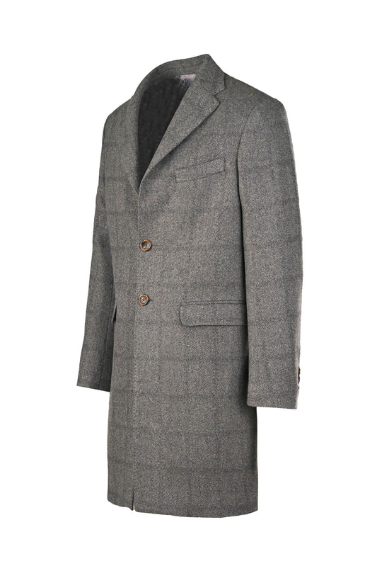 Cappotto in pura lana di cashmere a quadri - Tessuti Zegna