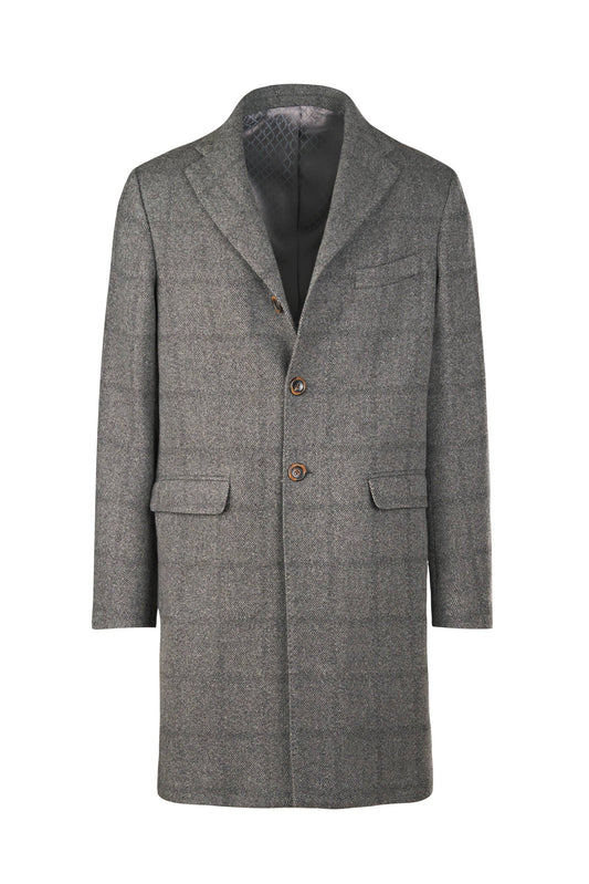 Cappotto in pura lana di cashmere a quadri - Tessuti Zegna