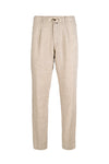 Pure Linen Drawstring trousers with pinces