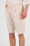 Striped Linen Pleated Shorts