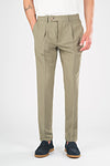 Linen Blend Pleated Trousers