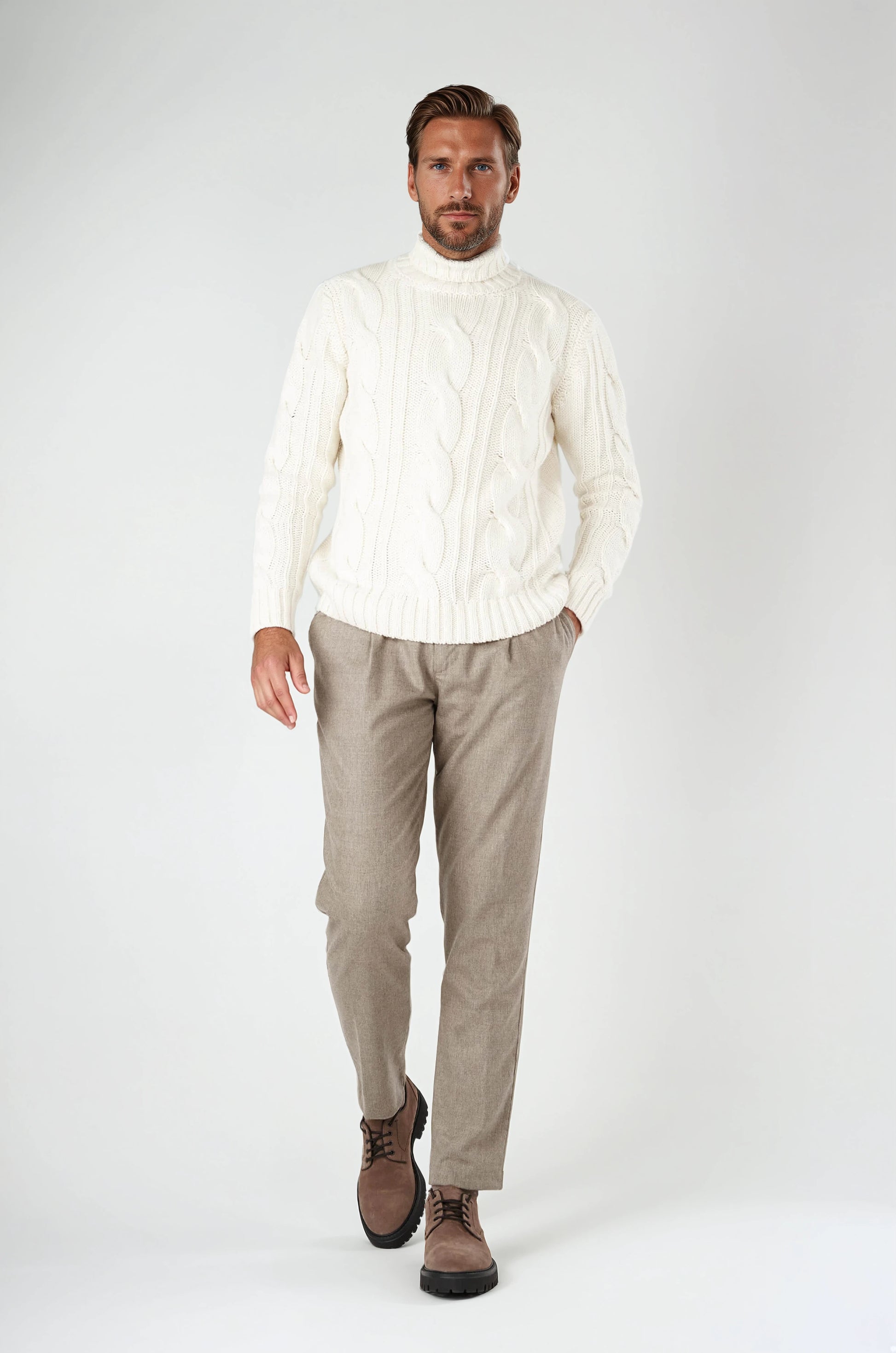 Fisherman Cable-Knit Turtleneck - MONTEZEMOLO