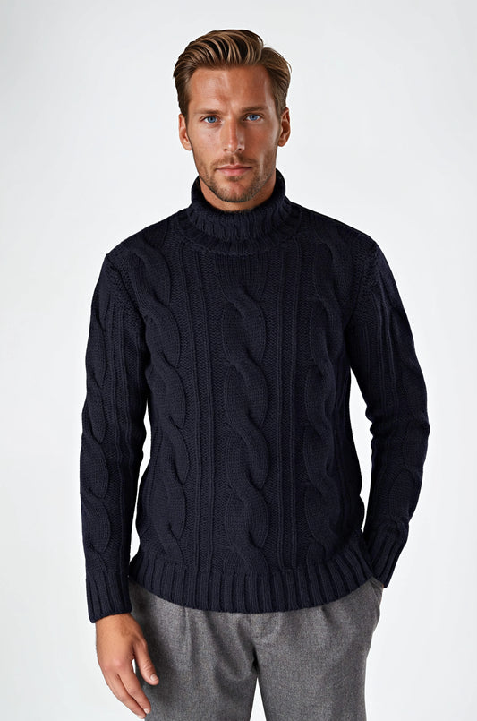 Fisherman Cable-Knit Turtleneck - MONTEZEMOLO