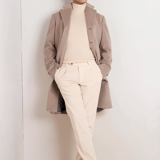 Single-breasted pure cashmere coat - MONTEZEMOLO