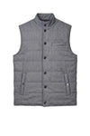 Padded houndstooth wool–cotton gilet