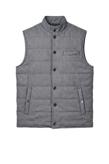 Padded houndstooth wool–cotton gilet