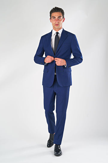 Jacquard Techno-Fabric Blue Suit