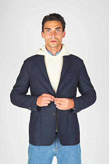 Micro-Check Pure Virgin Wool Jacket - Piacenza Cloth