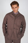 Herringbone Wool-Blend Chore Jacket with Knickerbocker Yarn - MONTEZEMOLO