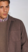 Herringbone Wool-Blend Chore Jacket with Knickerbocker Yarn - MONTEZEMOLO