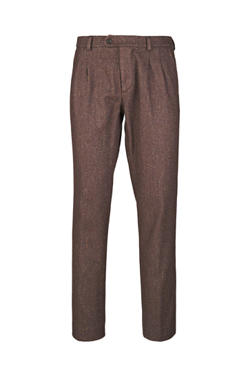 Herringbone Wool-Blend Trousers with Knickerbocker Yarn - MONTEZEMOLO