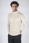 High-Neck Wool-Blend Intarsio Knit Sweater