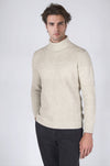 High-Neck Wool-Blend Intarsio Knit Sweater
