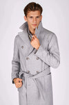Unlined Double-Breasted Merino Wool Trench Coat