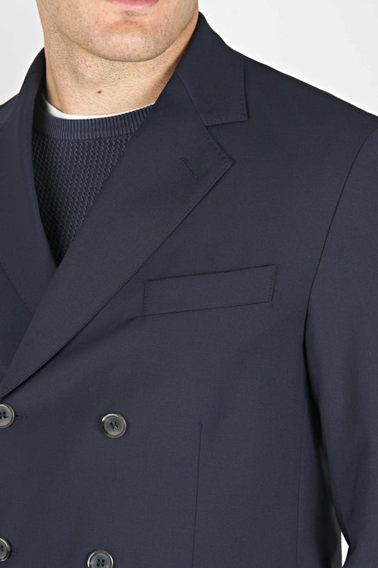 Bi-Stretch Wool Double-Breasted Jacket