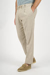 Cotton & Linen Chevron Weave Drawstring Trousers