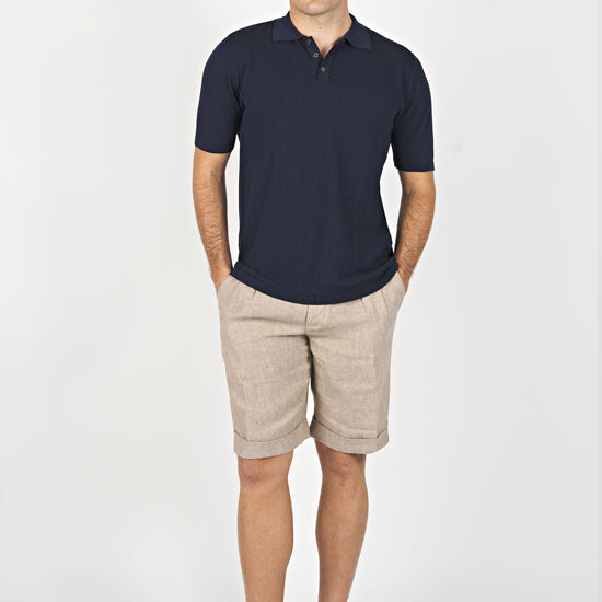 Double Pleated Linen Shorts - MONTEZEMOLO
