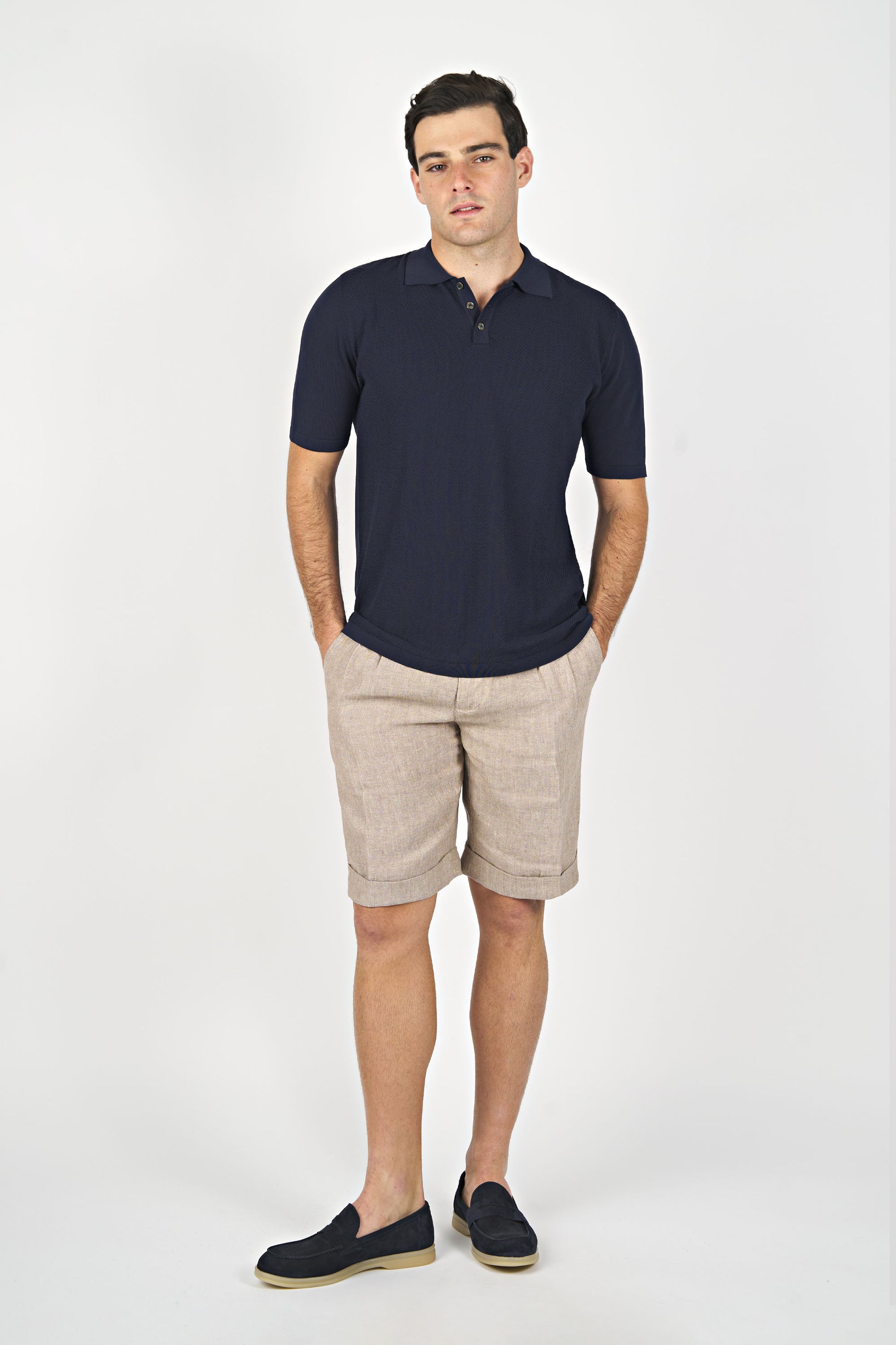 Double Pleated Linen Shorts - MONTEZEMOLO