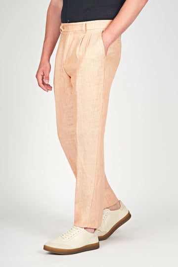 Double Pleats Linen Trousers
