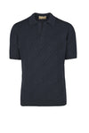 Open-Knit Inlaid Polo shirt