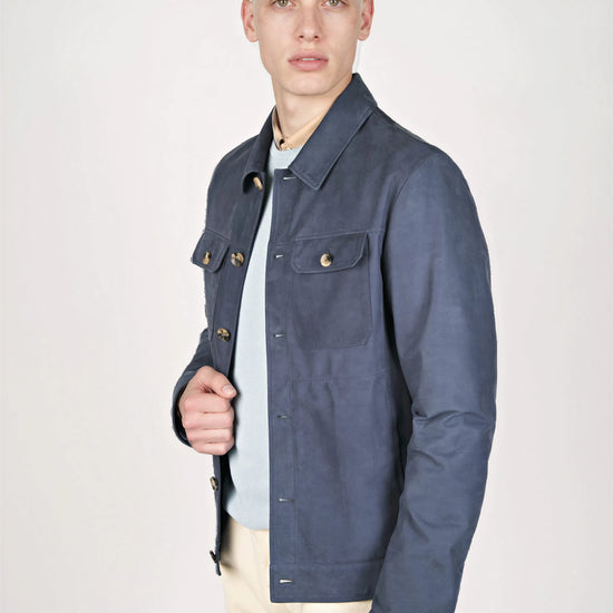 Nubuck Leather Trucker Jacket - MONTEZEMOLO