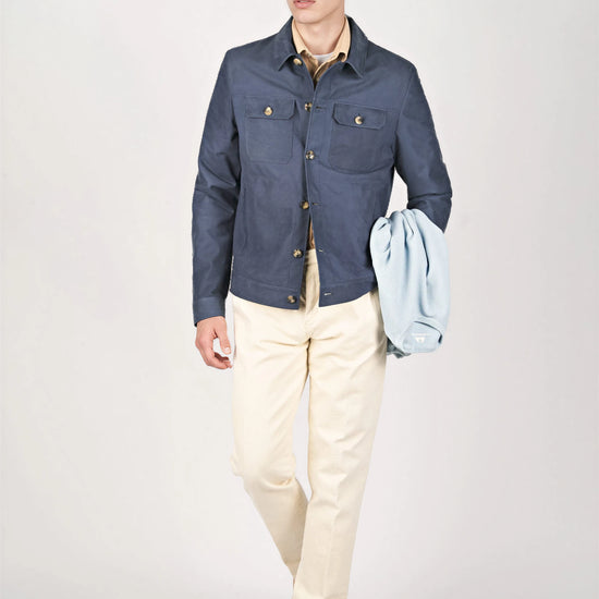 Nubuck Leather Trucker Jacket - MONTEZEMOLO