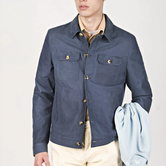 Nubuck Leather Trucker Jacket - MONTEZEMOLO