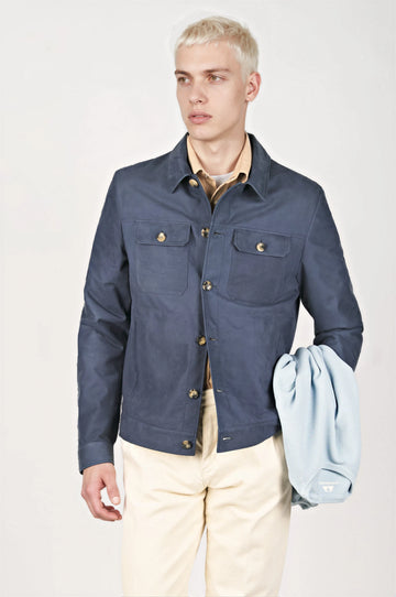 Nubuck Leather Trucker Jacket - MONTEZEMOLO