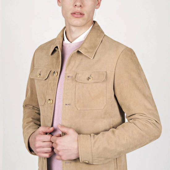 Reindeer Leather Trucker Jacket - MONTEZEMOLO